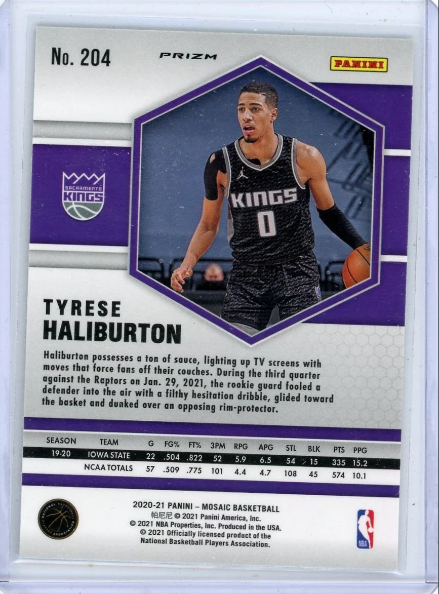 Tyrese Haliburton 2020-21 Panini Mosaic Reactive Yellow RC