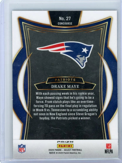 Drake Maye 2024 Panini Select Black & Red Flash Rookie