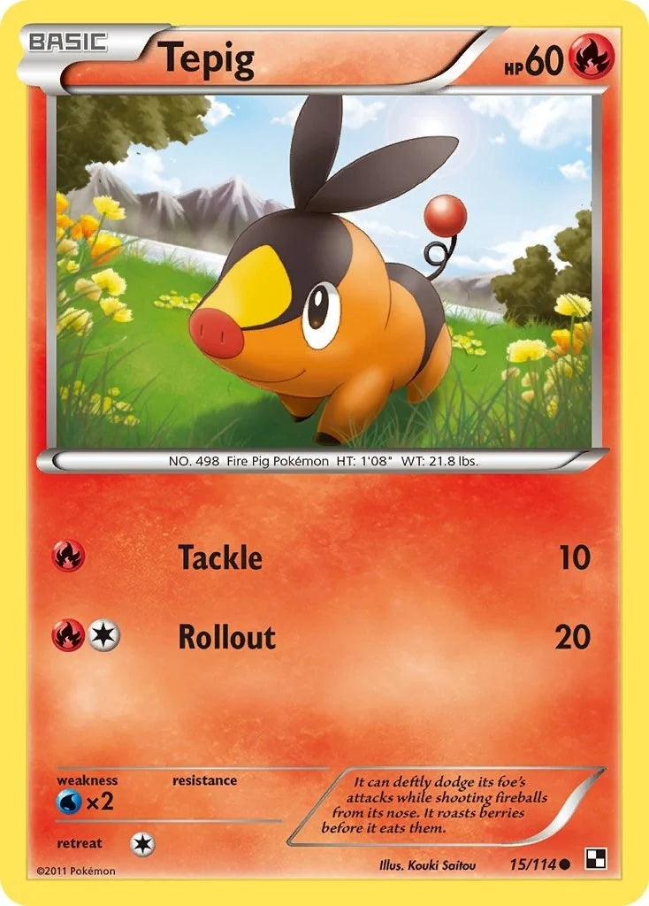 Tepig (15) (15/114) (Black and White) (BLW)