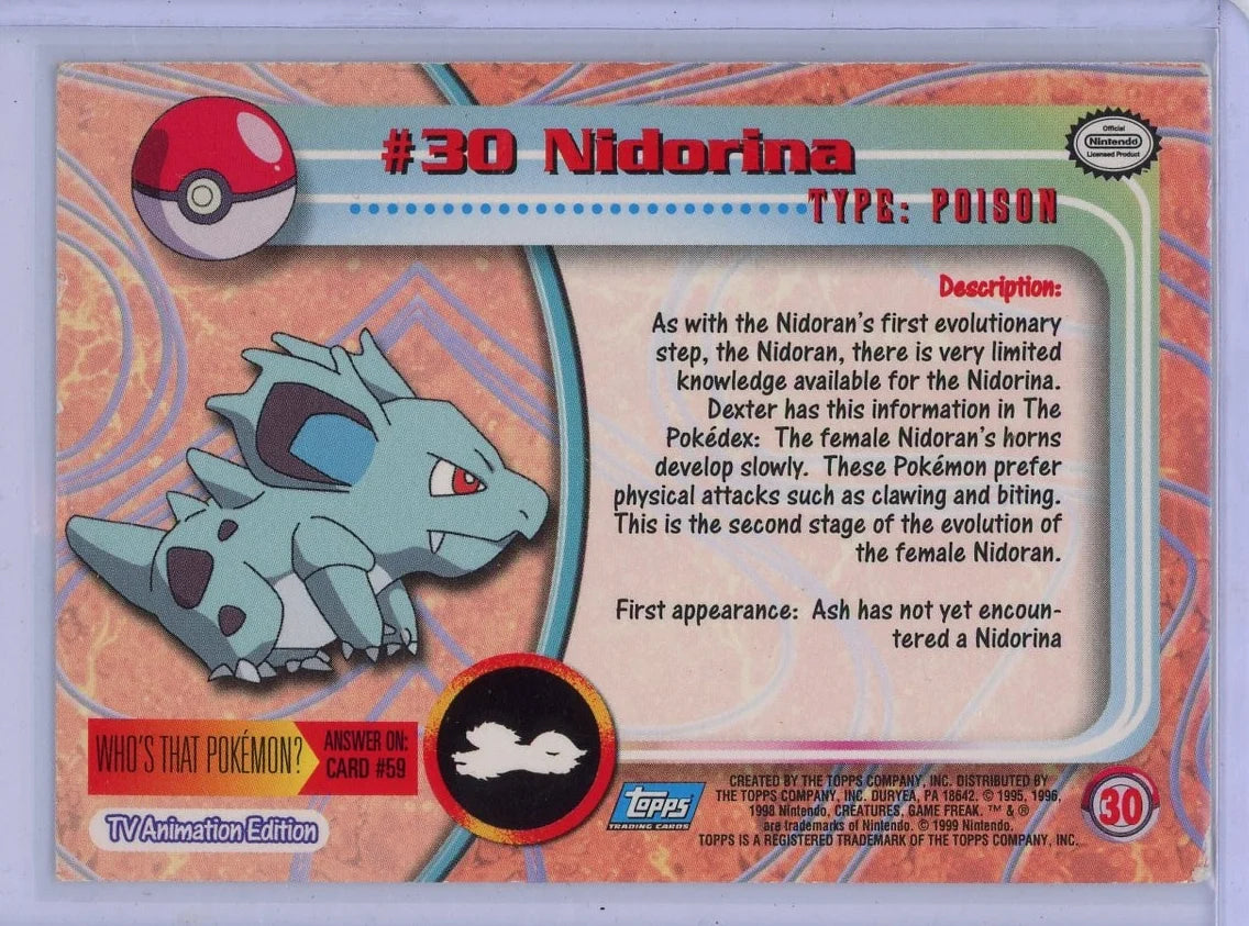 Nidorina Pokémon Topps Chrome #30 (Blue Label)