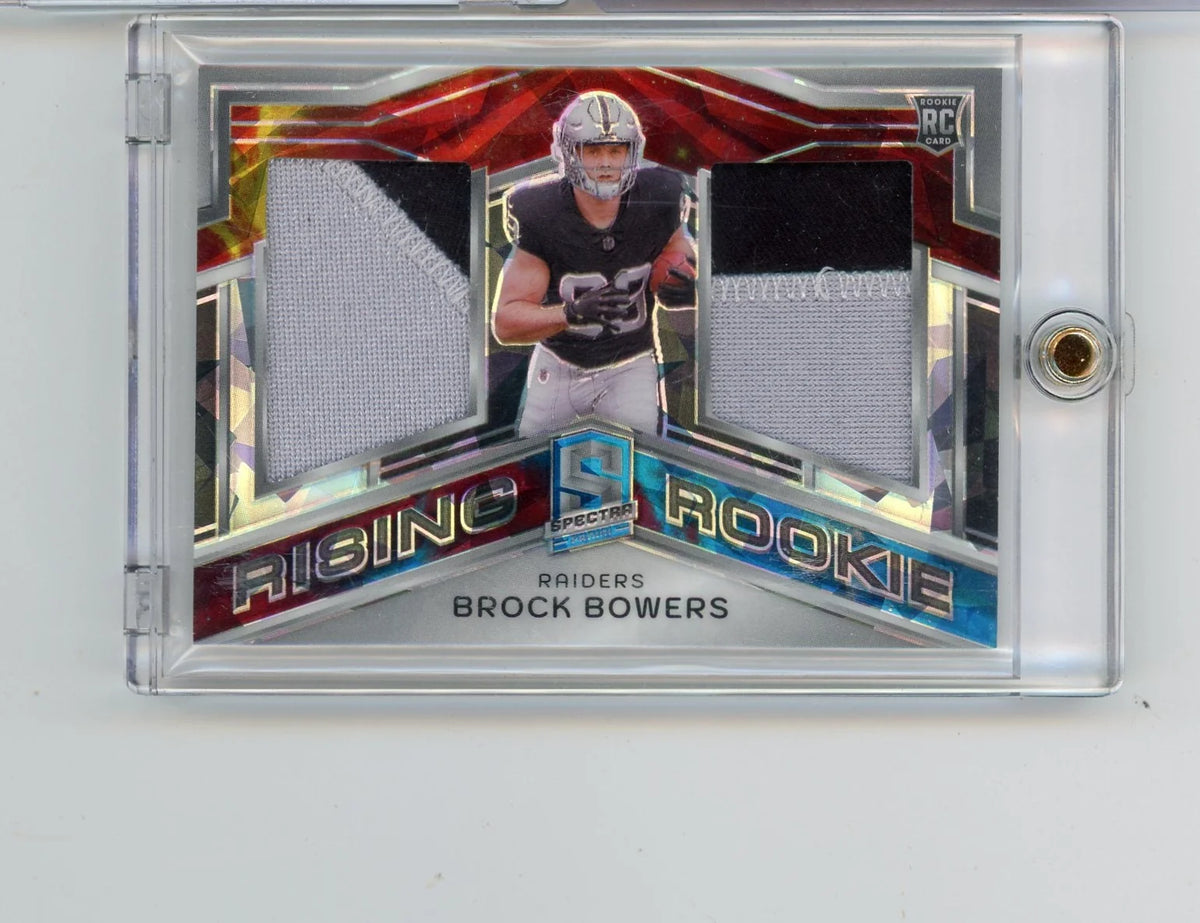Brock Bowers 2024 Panini Spectra Rising Rookie Double Patch #'d 30/40