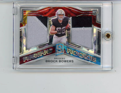 Brock Bowers 2024 Panini Spectra Rising Rookie Double Patch #'d 30/40
