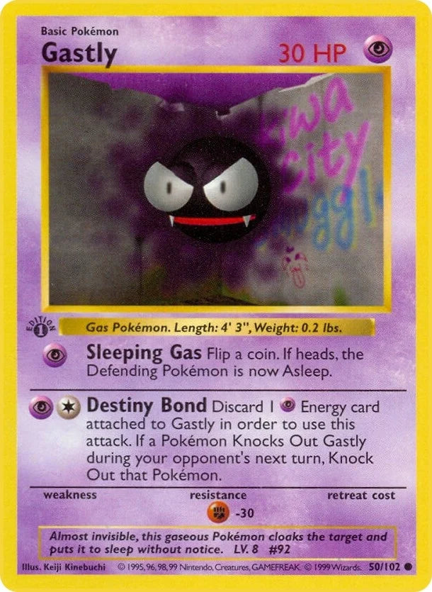 Gastly (050/102) (Base Set (Shadowless)) (BSS)