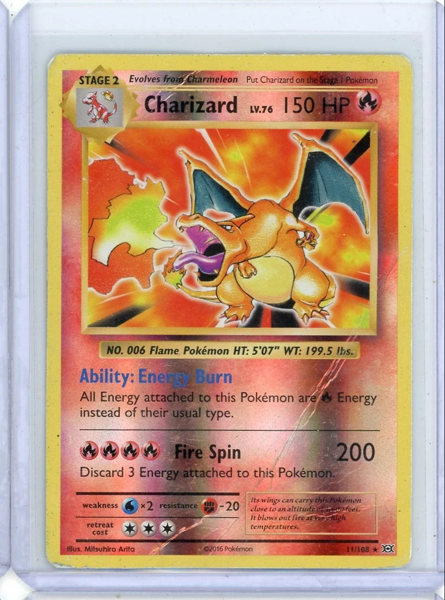 Charizard 2016 Pokemon XY Evolutions reverse holo #11/108 DMG