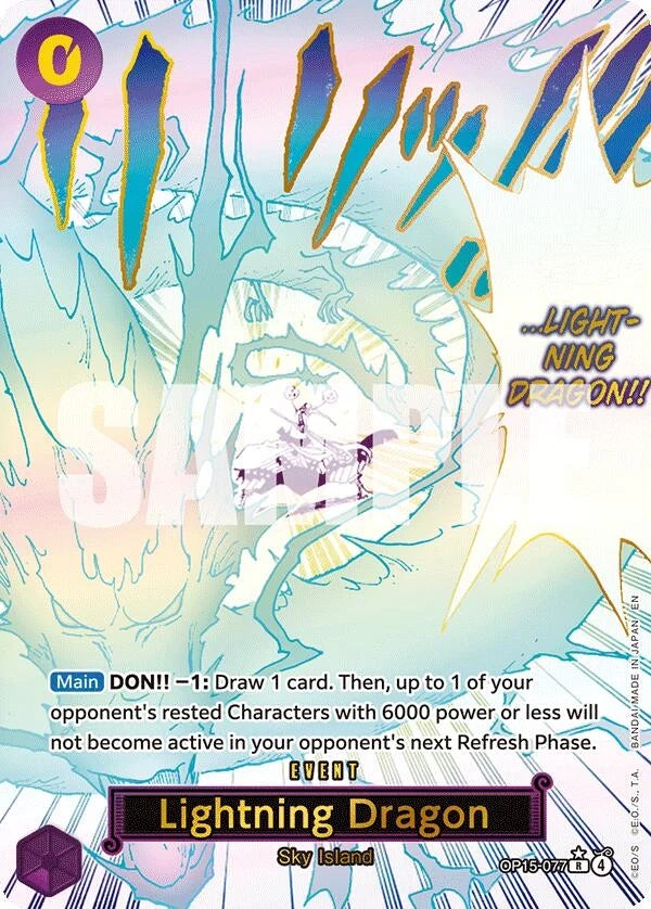 Lightning Dragon (Alternate Art) (OP15-077) (Adventure on Kami's Island) (OP15-EB04)