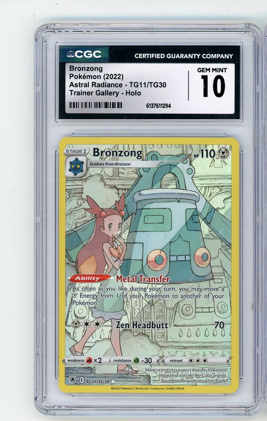 Bronzong 2022 Pokemon Astral Radiance Trainer Gallery #TG11/TG30 CGC 10