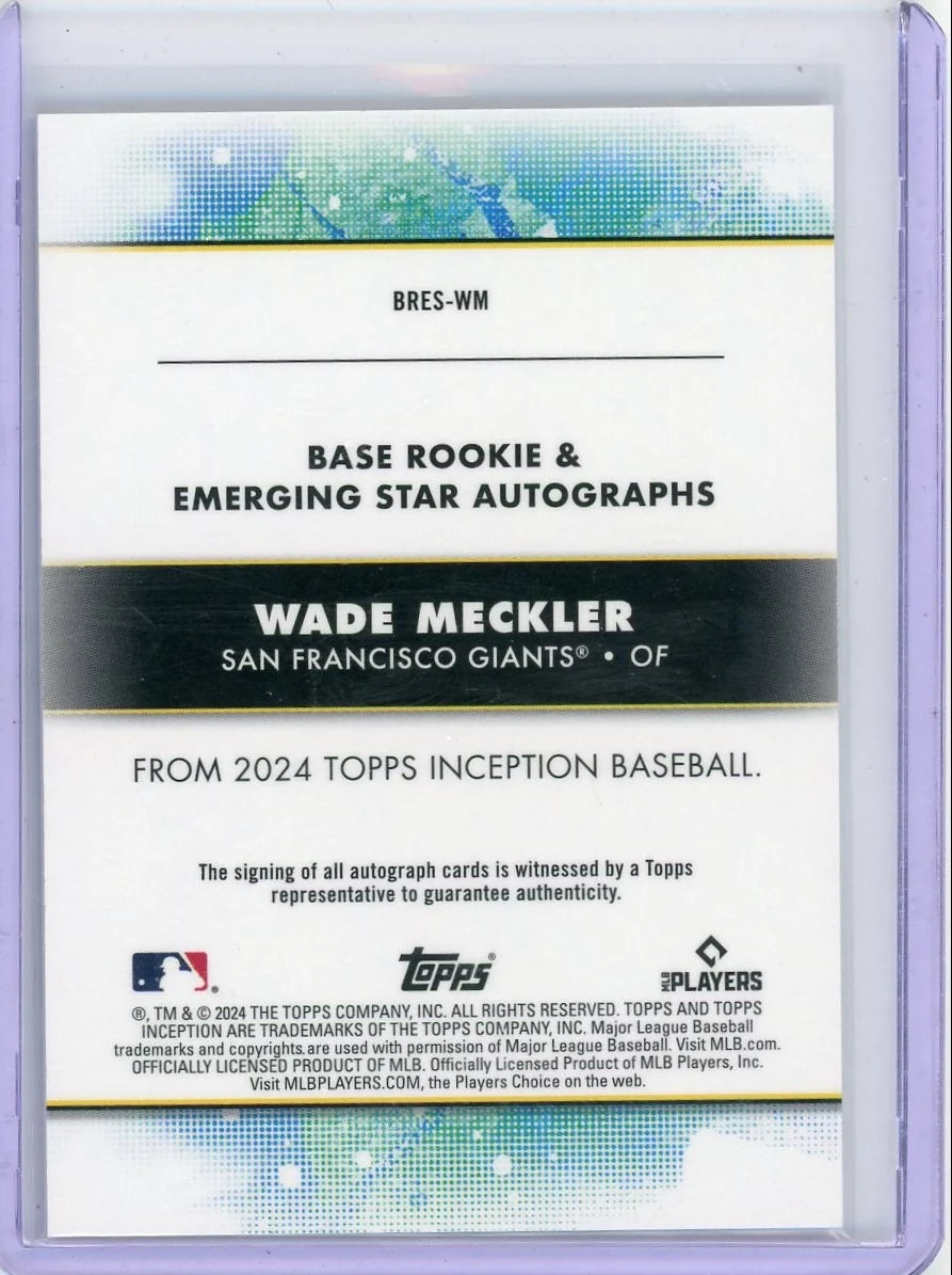 Wade Meckler 2024 Topps Inception Rookie Autograph #'d 213/299