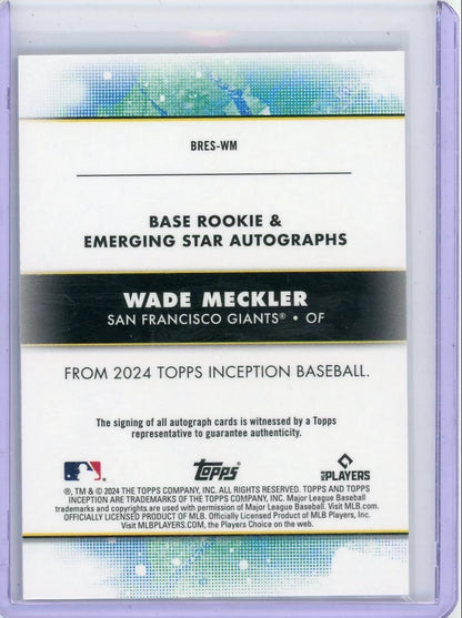 Wade Meckler 2024 Topps Inception Rookie Autograph #'d 213/299