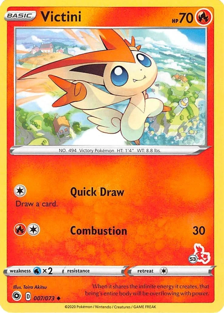 Victini - 007/073 (#53 Cinderace Stamped) (007/073) (Battle Academy 2022) (BA22)