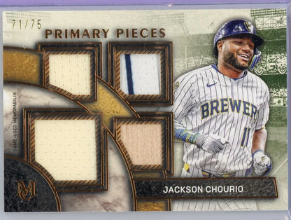 Jackson Chourio 2025 Topps Museum Collection Primary Pieces #'d 71/75