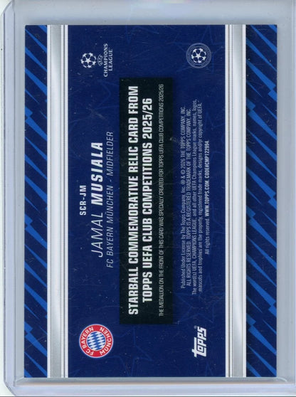 Jamal Musiala 2025-26 Topps UEFA CC Starbell Comm. relic #'d 78/99