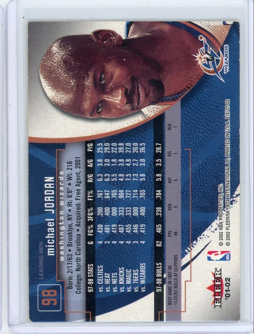 Michael Jordan 2002 Fleer Skybox EX Leading Men #98