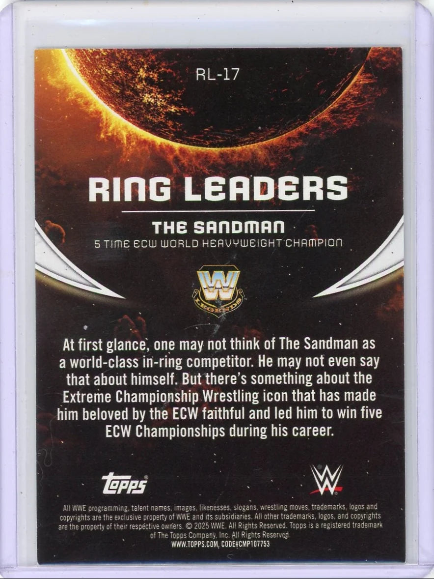 The Sandman 2025 Topps Universe WWE Ring Leaders Green Electric #'d 97/99