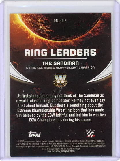 The Sandman 2025 Topps Universe WWE Ring Leaders Green Electric #'d 97/99