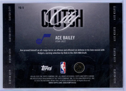 Ace Bailey 2025-26 Topps Chrome Update Purple Geometric Clutch City Refractor #'d 28/75