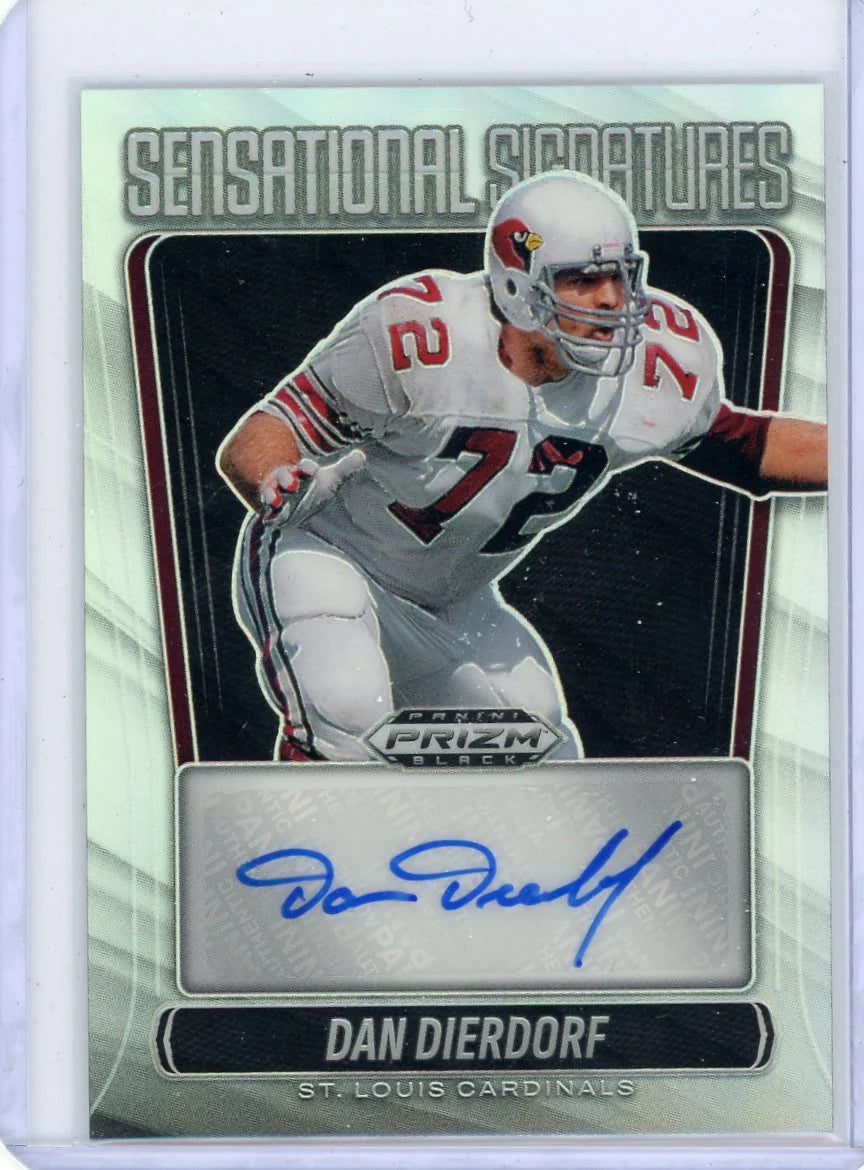 Dan Dierdorf 2025 Panini Prizm Black Sensational Signatures Auto Silver
