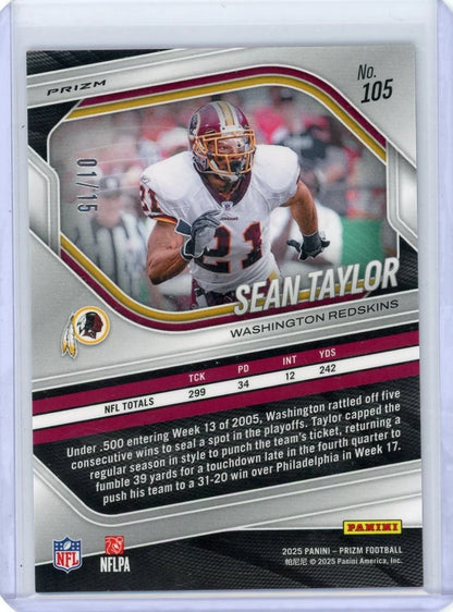 Sean Taylor 2025 Panini Prizm Cherry Blossom prizm #'d 01/15