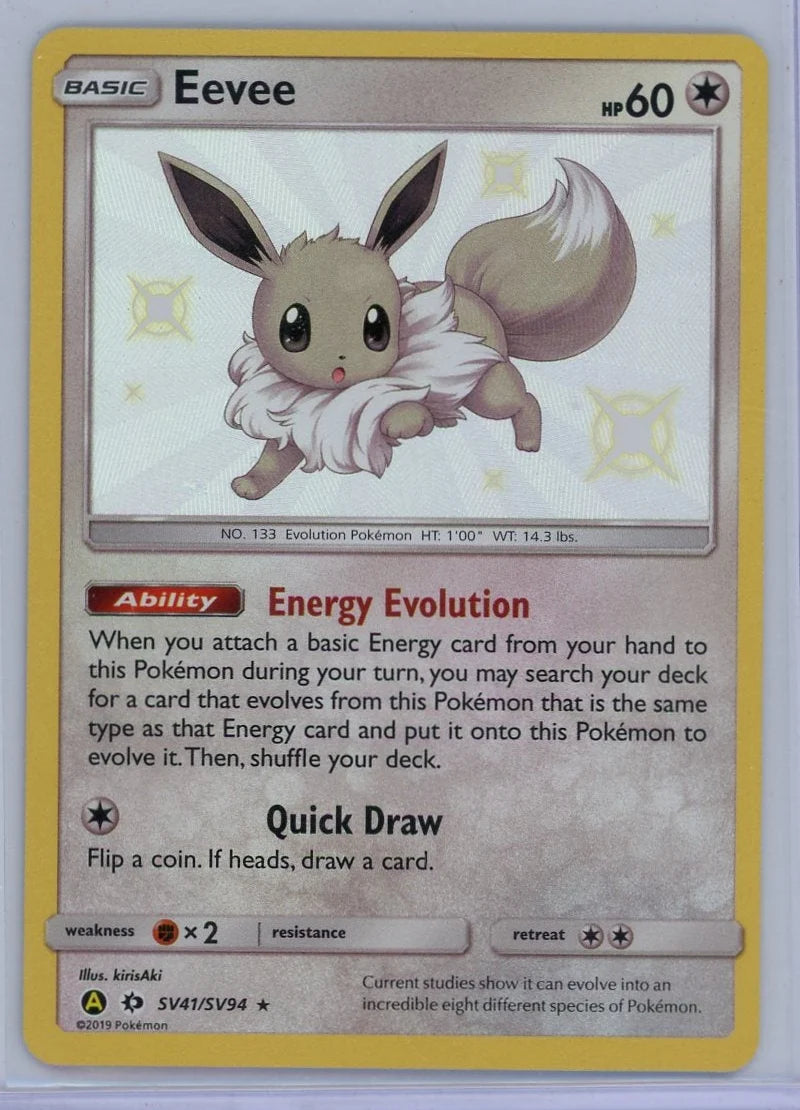 Eevee Pokémon Hidden Fates Shiny #SV41/SV94
