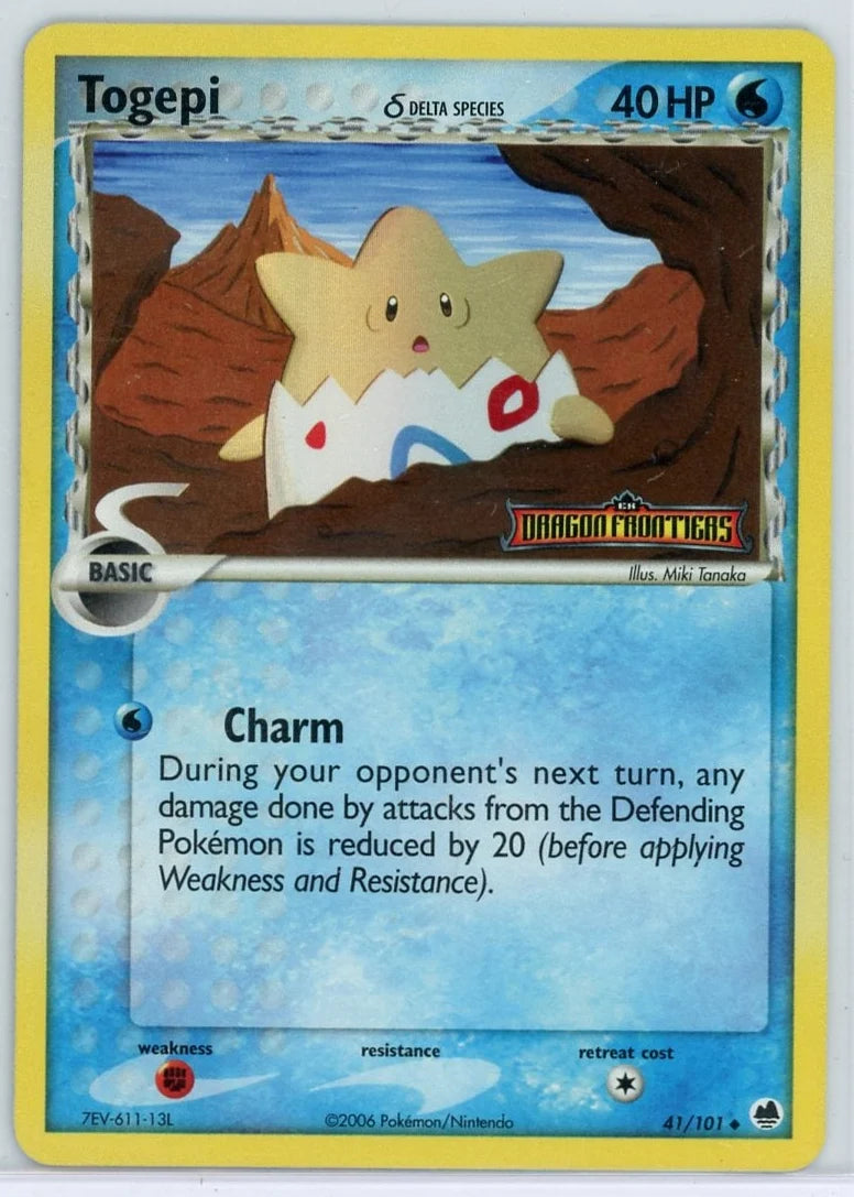 Togepi 2006 Pokemon Dragon Frontiers reverse holo (stamped) #41/101 LP