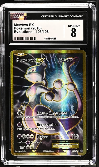 Mewtwo EX Pokémon XY Evolutions Full-Art #103/108 CGC 8