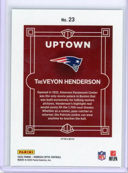 TreVeyon Henderson 2025 Panini Donruss Optic Uptown SSP