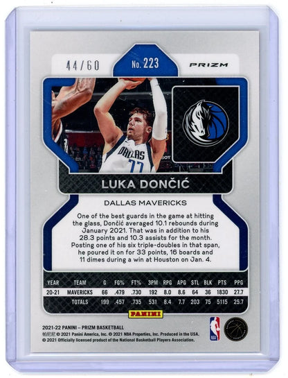 Luka Doncic 2021-22 Panini Prizm Orange Wave Prizm #'d 44/60