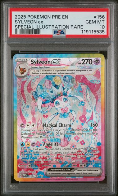 Sylveon EX Pokémon Prismatic Evolutions Special Illustration Rare #156/131 PSA 10