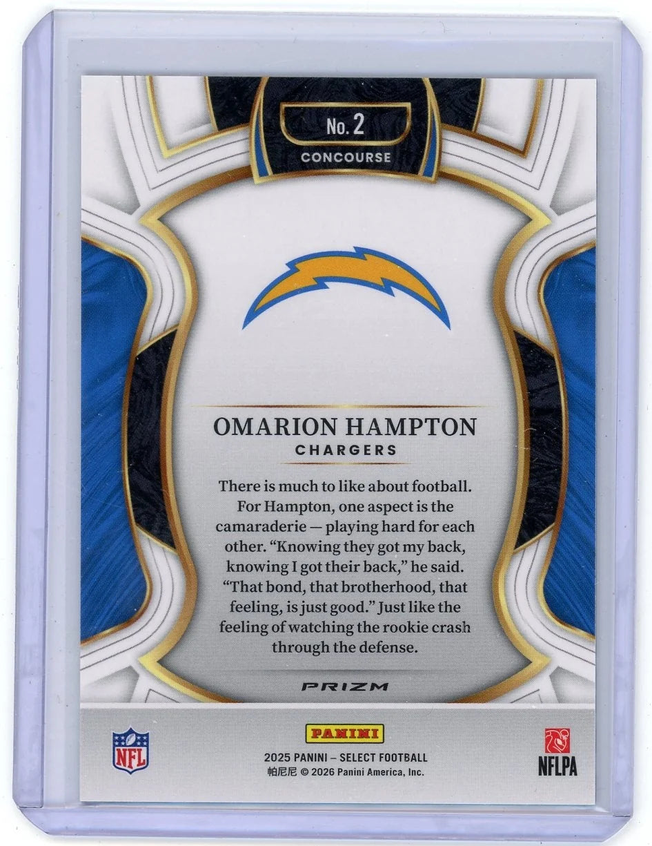 Omarion Hampton 2024 Panini Select Zebra prizm rookie card #2