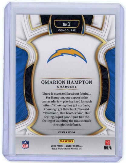 Omarion Hampton 2024 Panini Select Zebra prizm rookie card #2