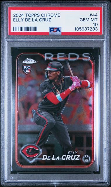 Elly De La Cruz 2024 Topps Chrome rookie card #44 PSA 10