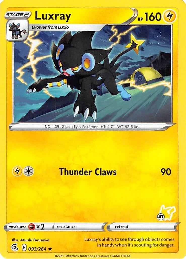 Luxray - 096/264 (#47 Pikachu Stamped) (093/264) (Battle Academy 2022) (BA22)