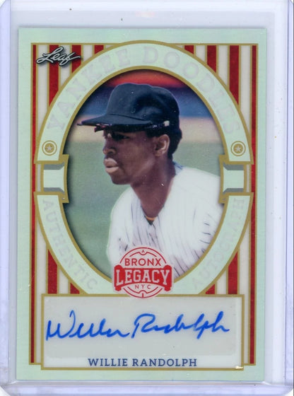 Willie Randolph 2024 Leaf Bronx Legacy Yankee Doodles autograph #'d 20/30