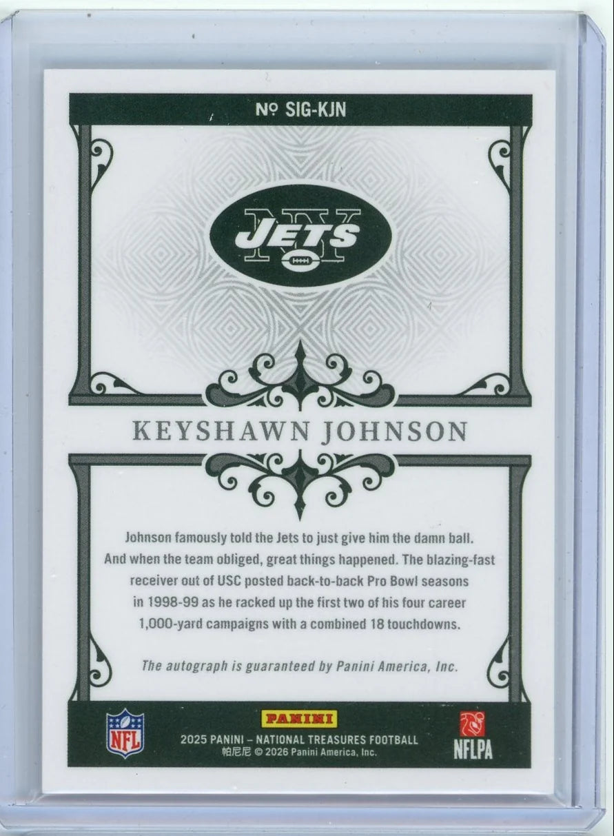 Keyshawn Johnson 2025 Panini National Treasures Signatures #'d 19/49 (Jersey #)