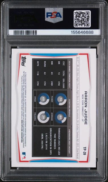 Aaron Judge 2014 Bowman Draft Top Prospects #TP39 PSA 8