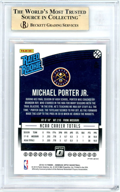 Michael Porter Jr. 2018-19 Donruss Optic Purple rc BGS 9.5