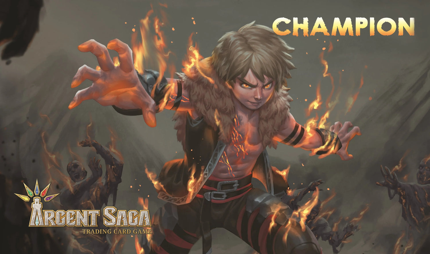 Argent Saga TCG Rubber Event Playmat - Release Events Champion Gen Con 2019 and Local Game Stores
