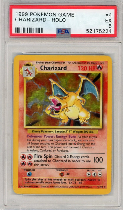 Charizard Pokémon Holo PSA 5 #4/102