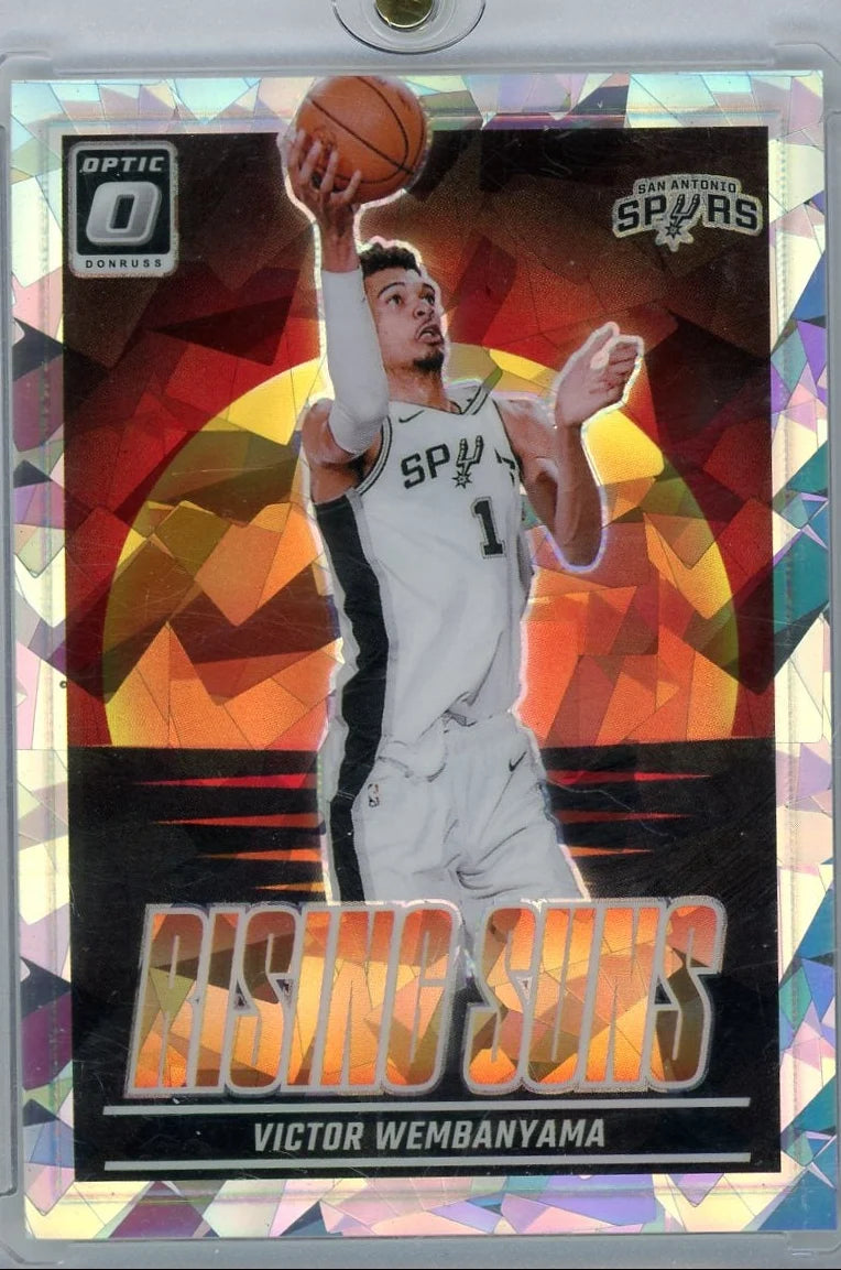 Victor Wembanyama 2024 Panini Donruss Optic Rising Suns Ice #'d 24/25