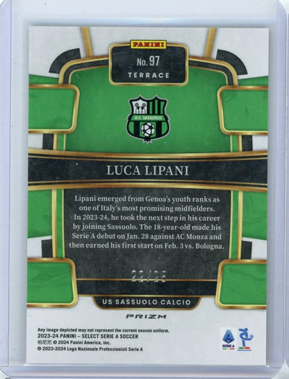 Luca Lipani 2023-24 Panini Select Serie A tie-dye prizm RC #'d 22/25