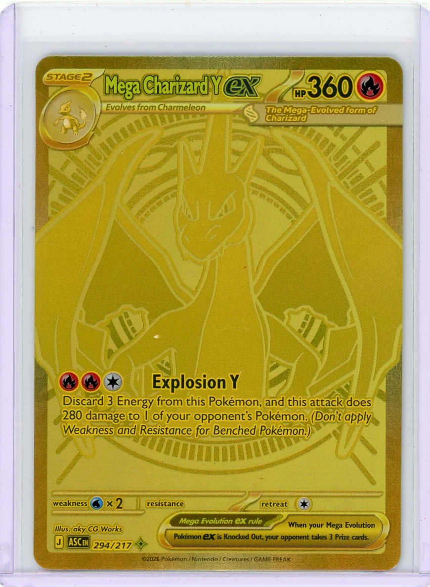 Mega Charizard Y ex Pokémon Ascended Heroes Gold Mega Hyper Rare #294/217