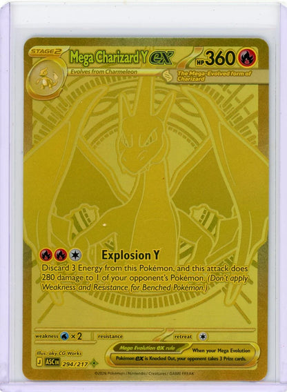 Mega Charizard Y ex Pokémon Ascended Heroes Gold Mega Hyper Rare #294/217