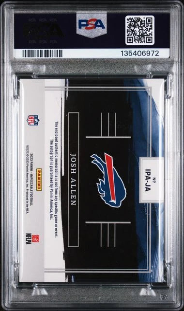 Josh Allen 2023 Panini Impeccable Immense Patch Autograph #'d 76/99 PSA 9