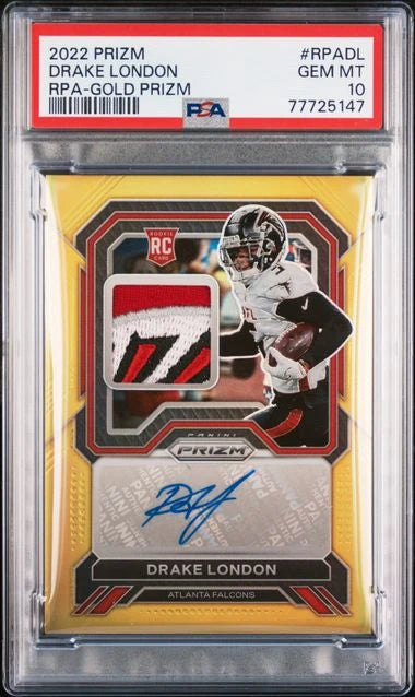 Drake London 2022 Panini Prizm RPA Gold #'d 01/10