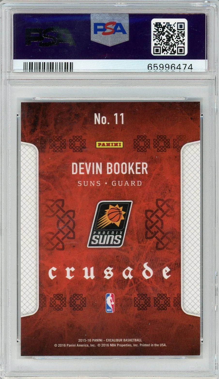 Devin Booker 2015 Panini Excalibur Crusade Camo RC PSA 9
