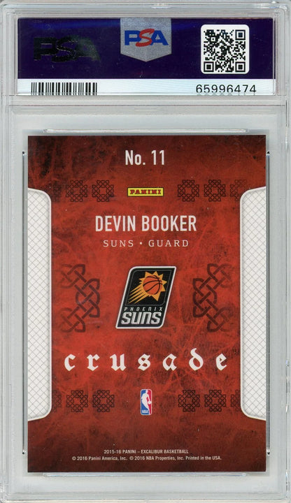 Devin Booker 2015 Panini Excalibur Crusade Camo RC PSA 9