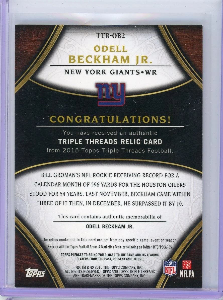 Odell Beckham Jr. 2015 Topps Triple Threads relic #'d 34/36