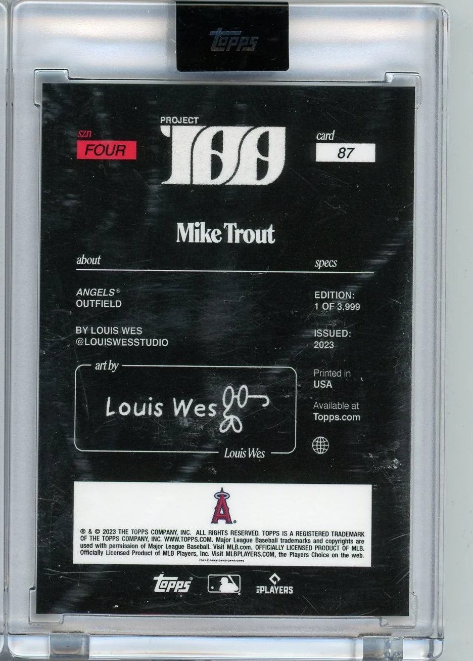 Mike Trout 2023 Topps 100 Season 4 #87 by Louis Wes /3999