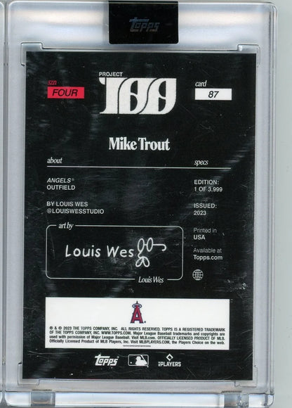 Mike Trout 2023 Topps 100 Season 4 #87 by Louis Wes /3999