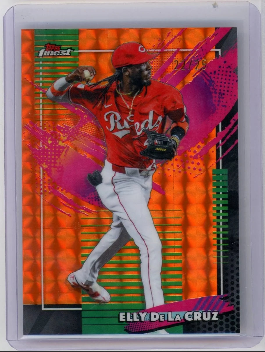 Elly De La Cruz 2026 Topps Finest Baseball Orange Geometric #'d 22/25