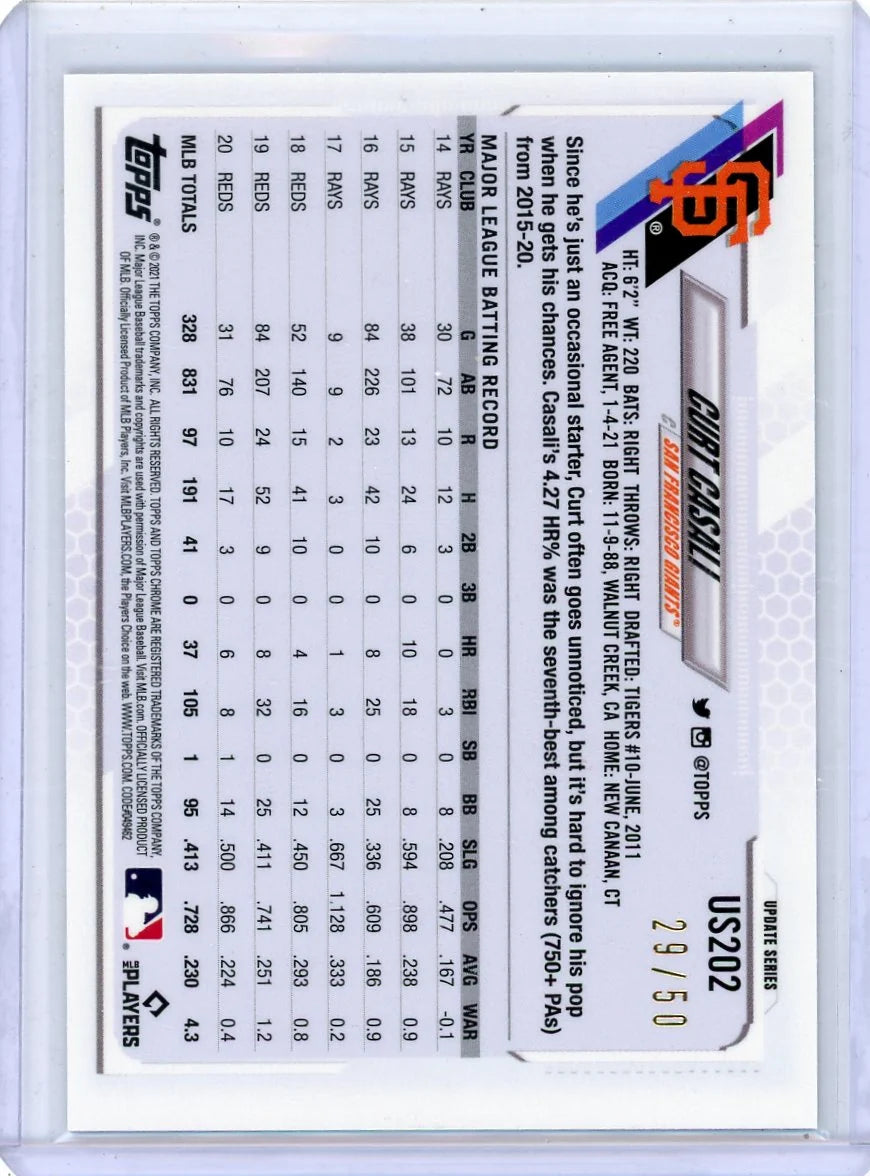 Curt Casali 2021 Topps Chrome Sapphire Green #'d 29/50